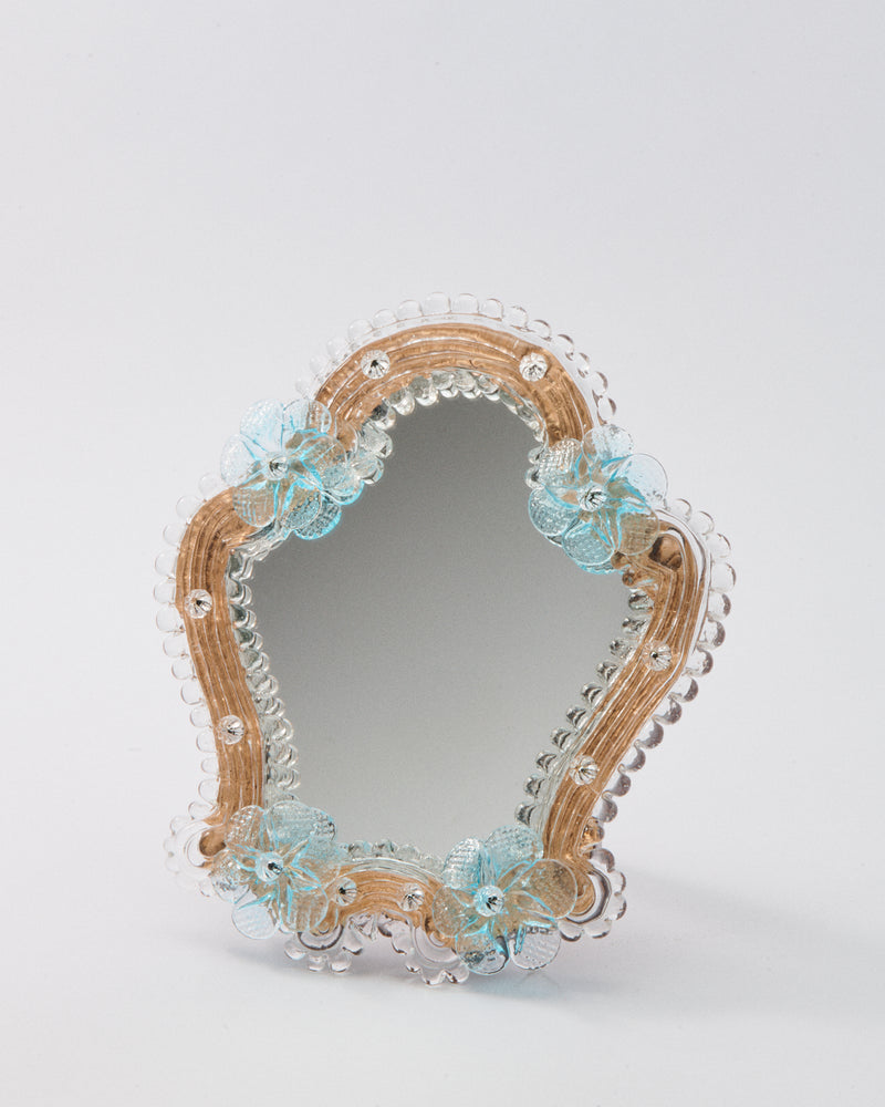 Floral Murano Mirror - Blue