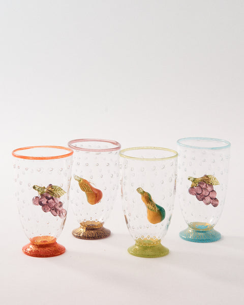 1980s Murano Fruit Bullicante Tumblers