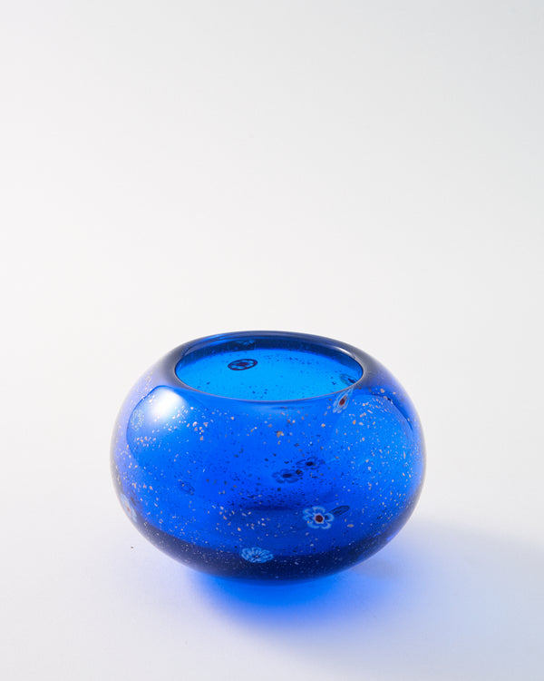 1980s Murano Lapis Blue Millefiori Bowl