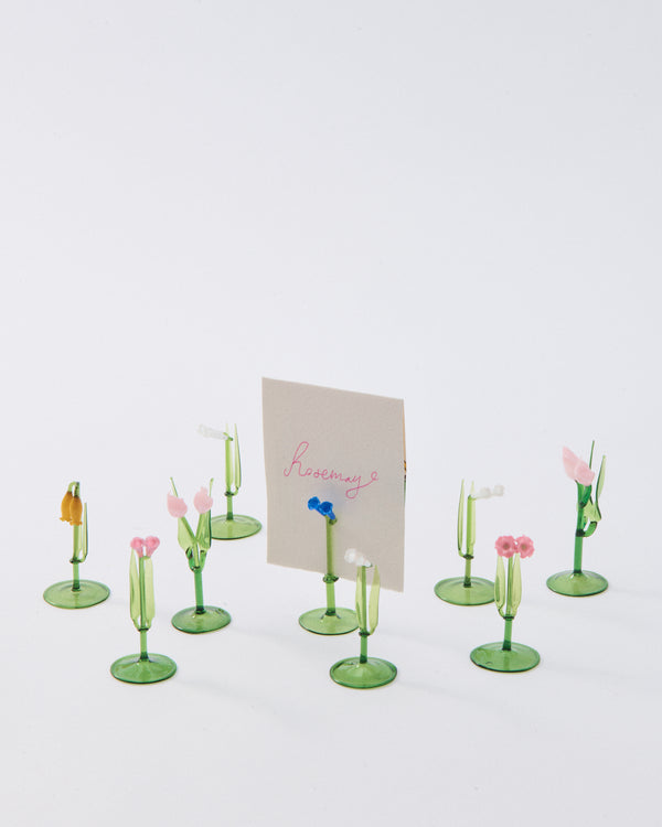 1930s-1940s Floral Place Card Holder Set of Nine