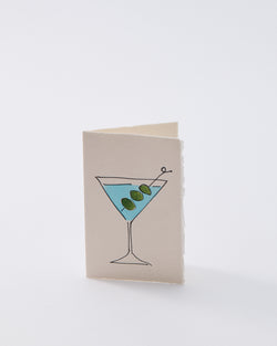 Scribble & Daub Greeting Card - Light Blue Martini
