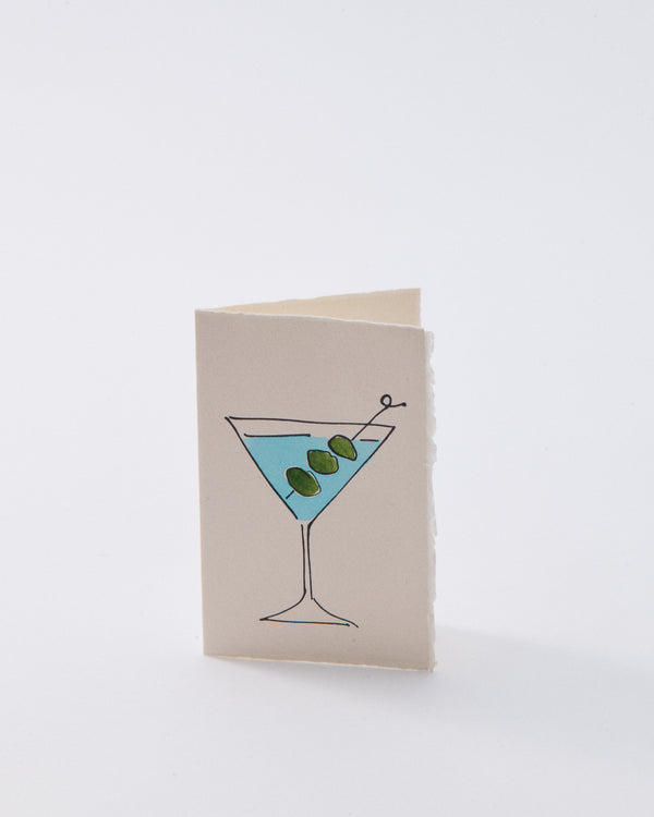 Scribble & Daub Greeting Card - Light Blue Martini