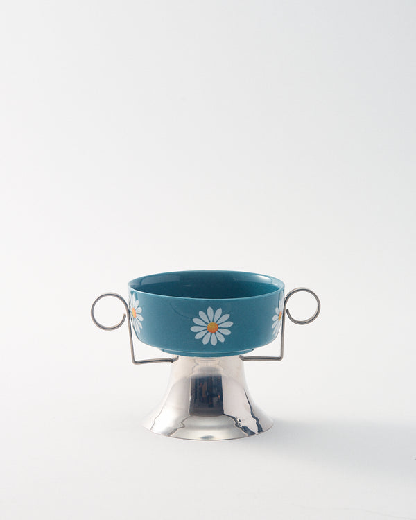 1950 Italian Petite Ceramic/Metal Daisy Fruit Bowl