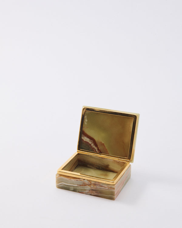 1970s Earth Toned Onyx Jewelry Box