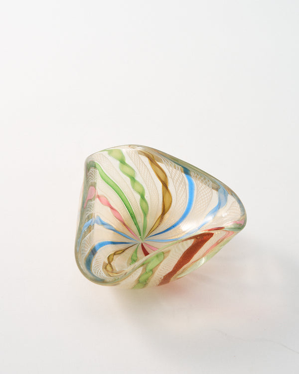 1960s Murano Rainbow Ribbon Catchall
