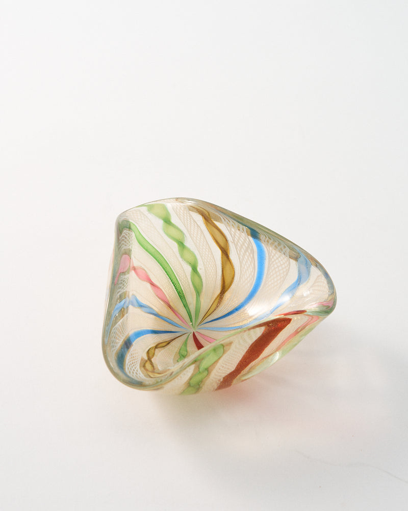 1960s Murano Rainbow Ribbon Catchall