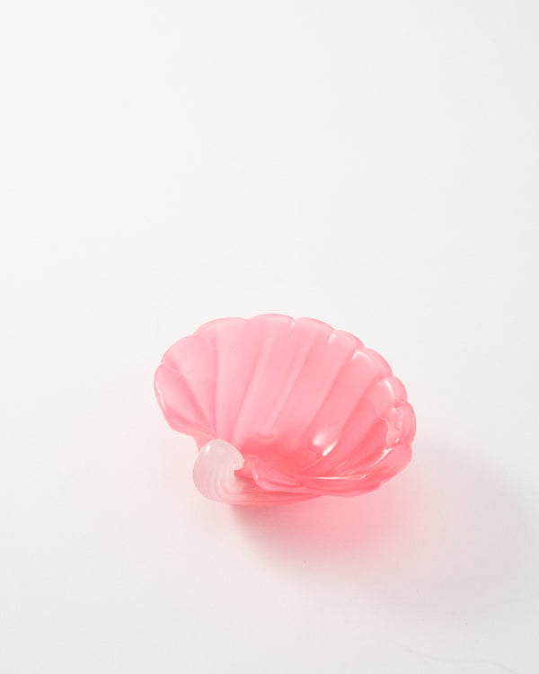 1960s Murano Opaline Rosy Pink Shell Bowl