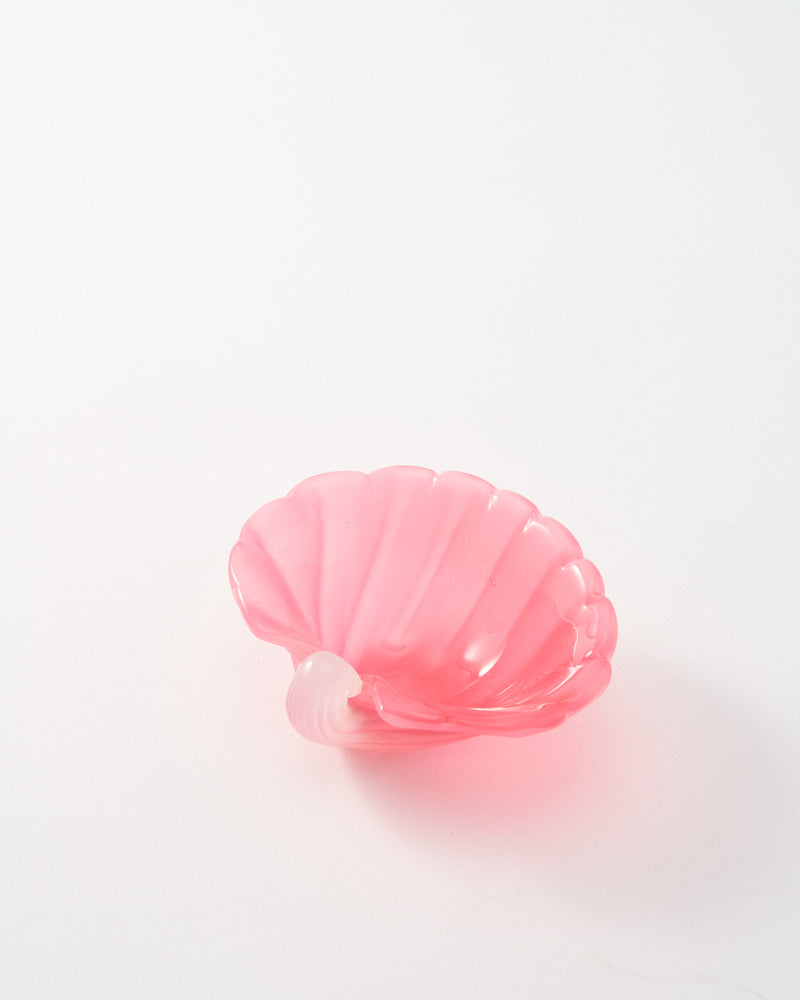 1960s Murano Opaline Rosy Pink Shell Bowl