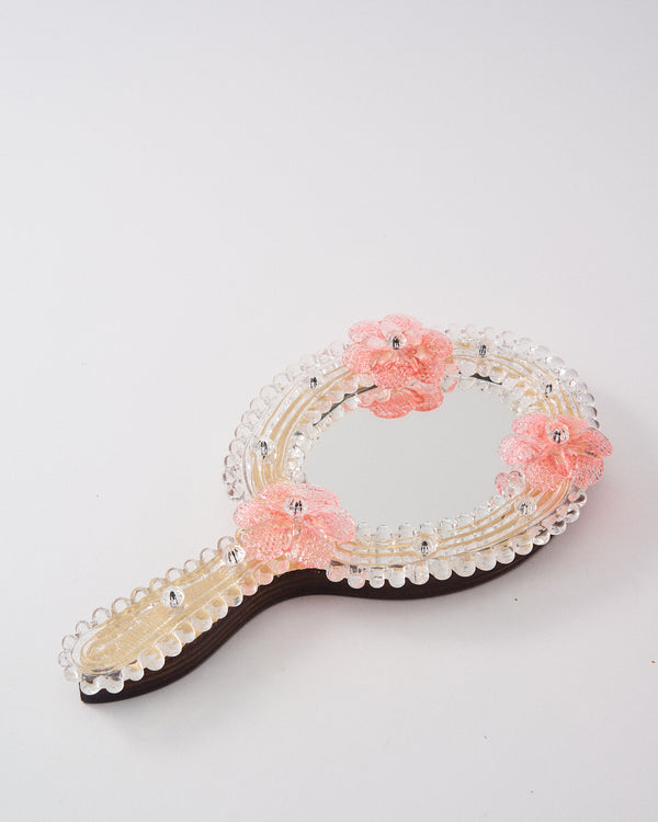 Murano Pink Hand/Wall Mirror