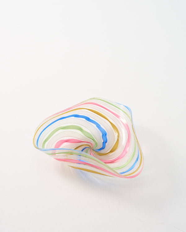 Murano Rainbow Latticino Dish