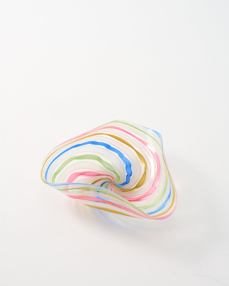 Murano Rainbow Latticino Dish