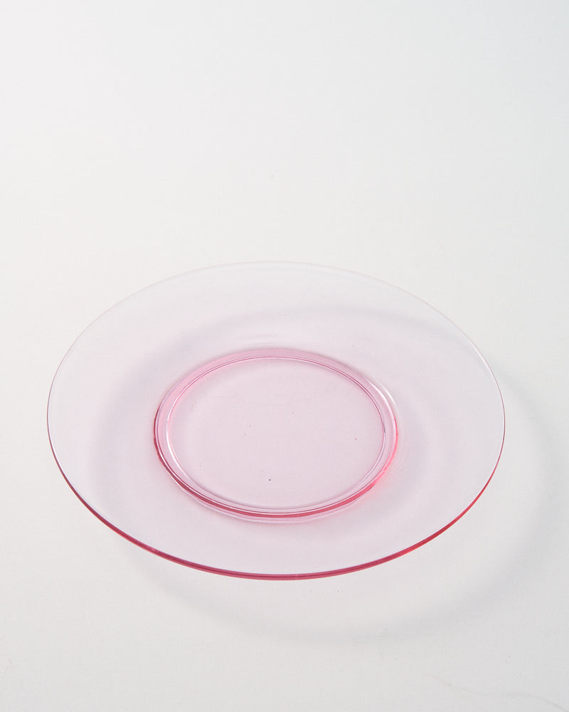 Cerise Pink Mid-Century Glass Plate