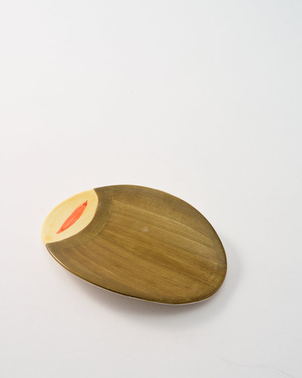 Italian Hand Painted Ceramic Olive Dish