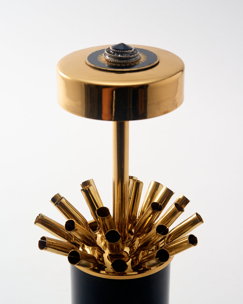 1970s Gold & Black Lacquer Art Deco Entertaining Dispenser