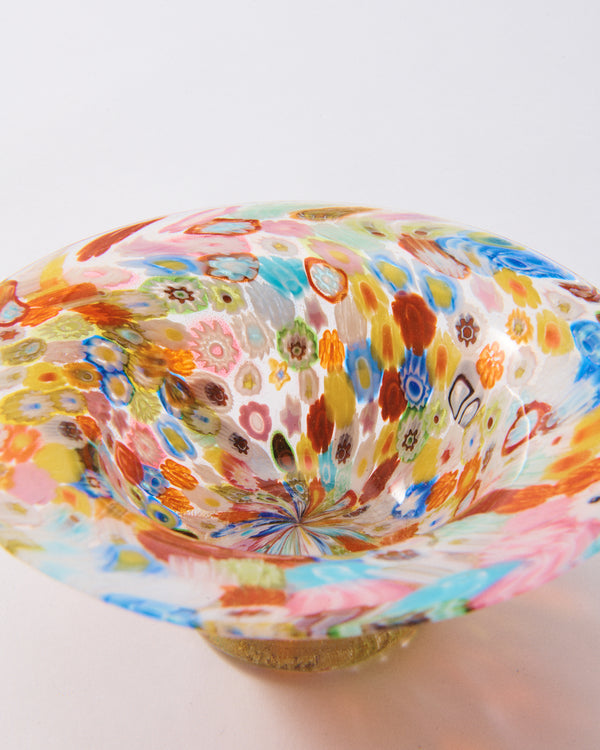 Italian Murano Rainbow Millefiori Bowl