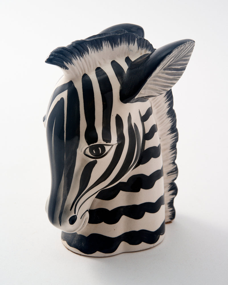 1980s Ceramic Zebra Bookend Set