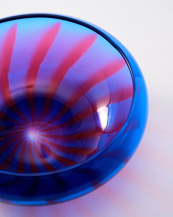 1980s Cobalt/Magenta Swedish Art Glass Bowl