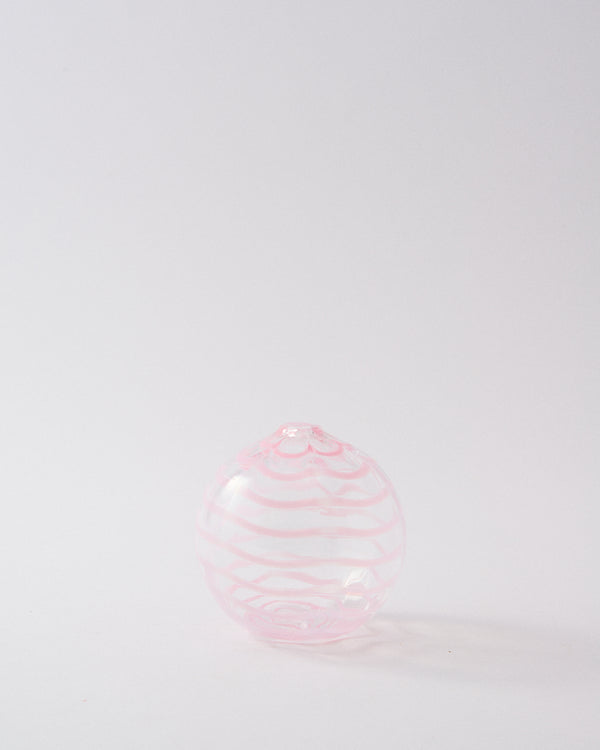 Rosemary Home Scalloped Swirl Ball Vase - Pale Pink