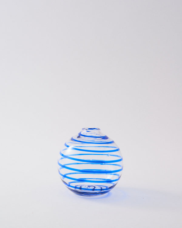 Rosemary Home Swirl Ball Vase - Blue