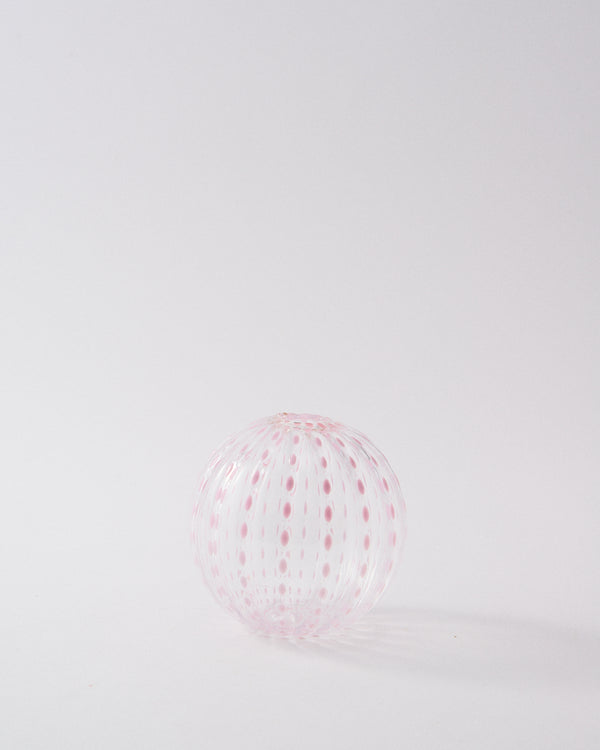 Rosemary Home Dot Stripe Ball Vase - Pale Pink