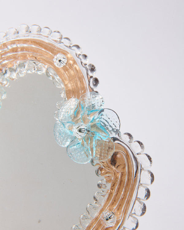 Floral Murano Mirror - Blue