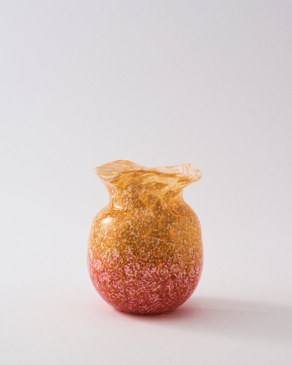 Rosemary Home Pink & Yellow Fit Glass Vase