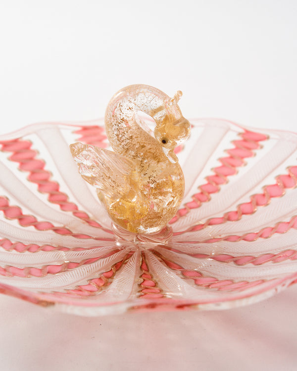 1960s Venetian Swan/Pink Ribbon Server