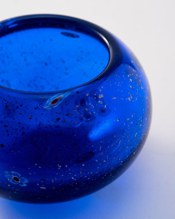 1980s Murano Lapis Blue Millefiori Bowl