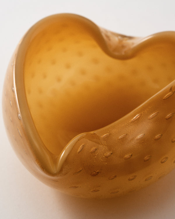 1960s Murano Gold Bubble Glass Catchall