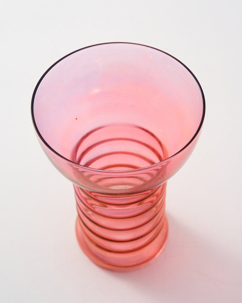1930s Ribbed Iridescent Pitcher Set of Seven Pieces