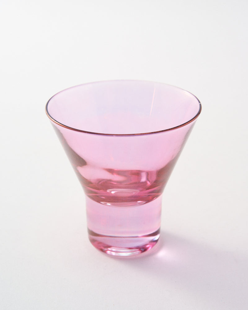 1960s Iridescent Pink Pitcher Set of Six Pieces