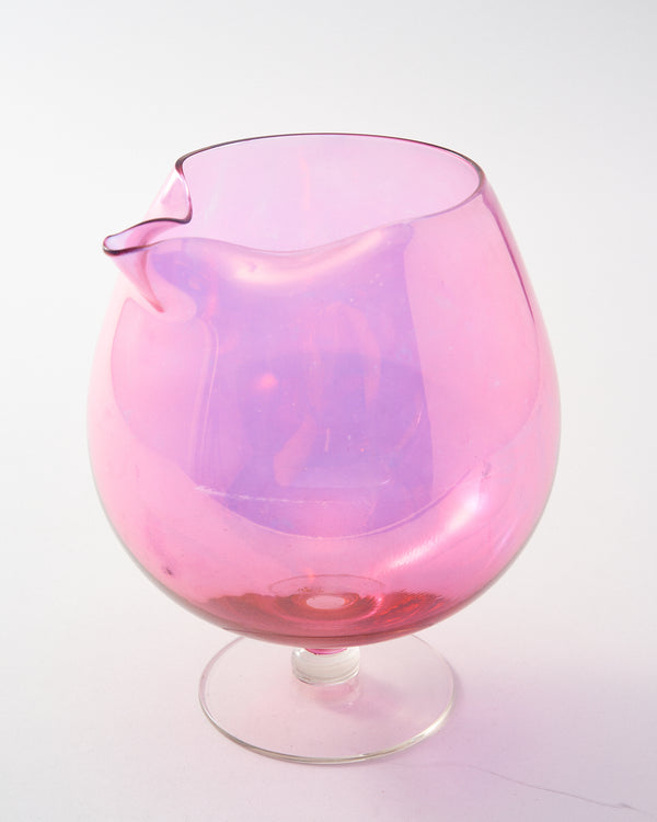 1960s Iridescent Pink Pitcher Set of Six Pieces