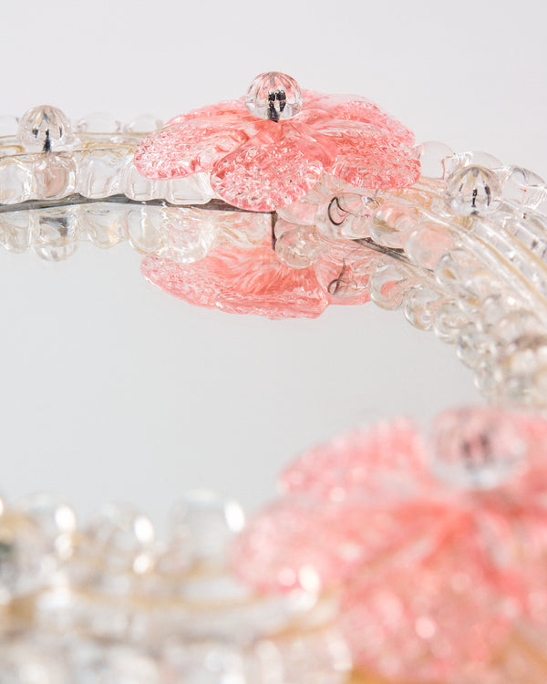 Murano Pink Hand/Wall Mirror