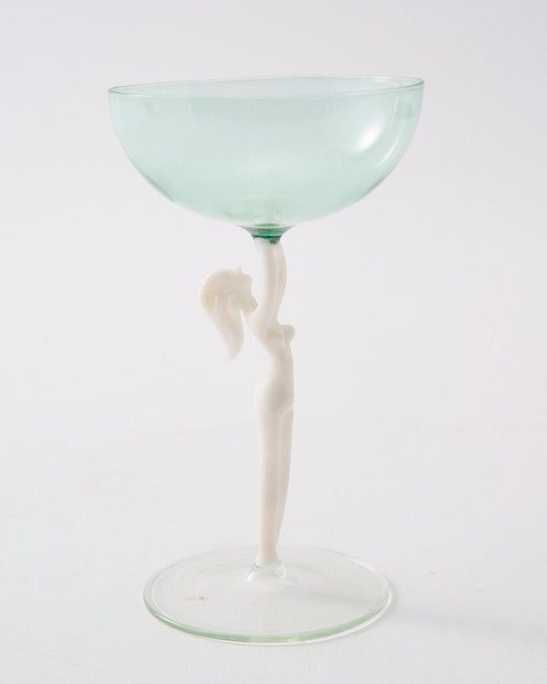 Rare 1930s Pale Green Nude Dancer Set of Five