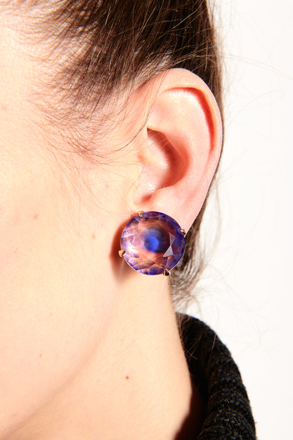 Ombré Crystal Pendant Necklace & Clip Earrings