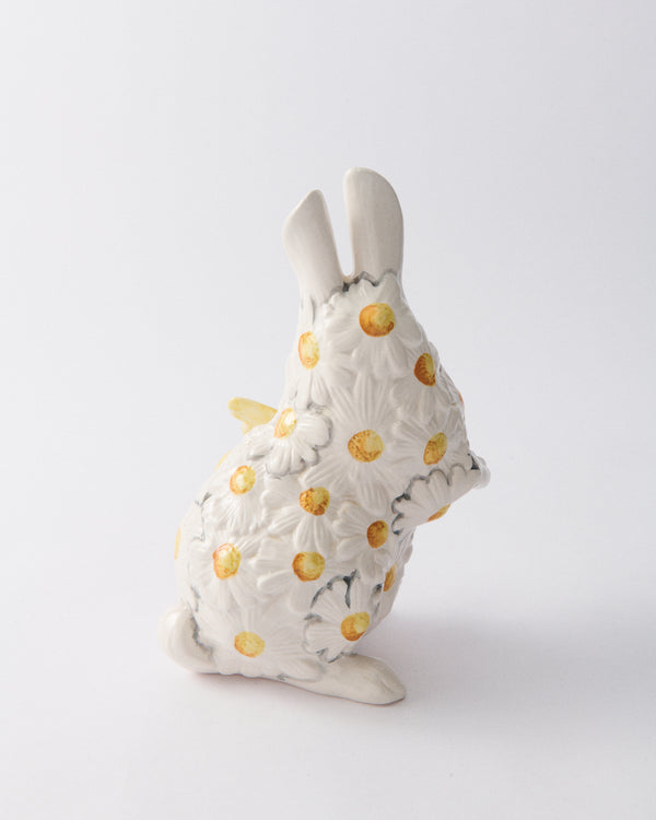 Hand Painted Ceramic Daisy Bunny