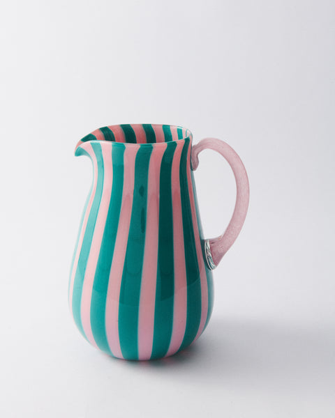 Candy Stripe Murano Glass Pitcher