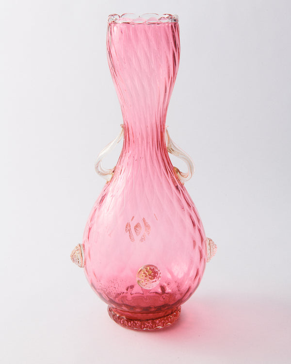 Venetian Pink & Gold Murano Vase