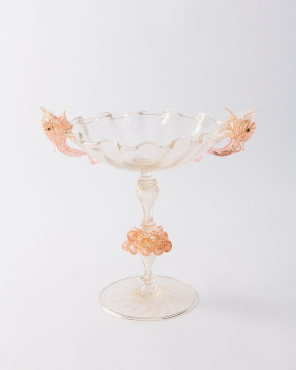 Pink & Gold Venetian Dolphin Duo Compote