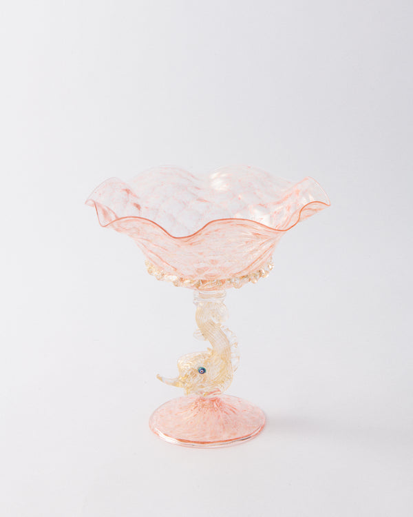 Pink & Gold Venetian Dolphin Compote