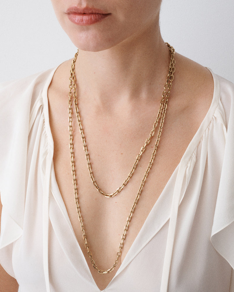 Extra Long Gold Link Necklace
