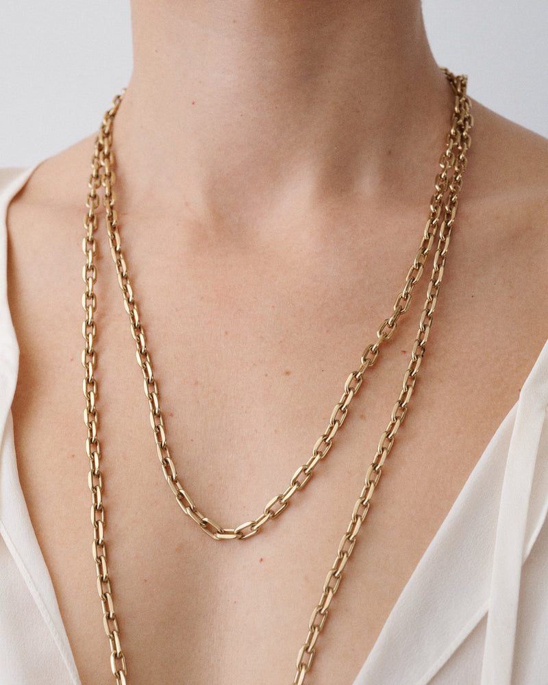 Extra Long Gold Link Necklace