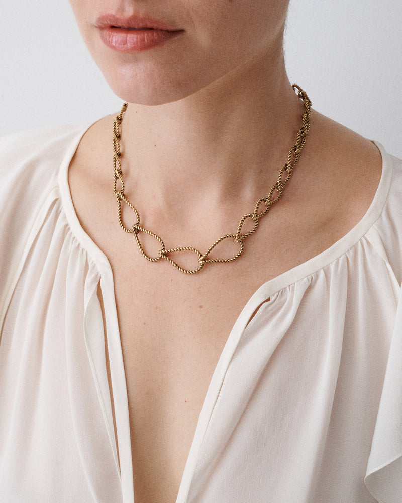 Gold Tone Rope Necklace