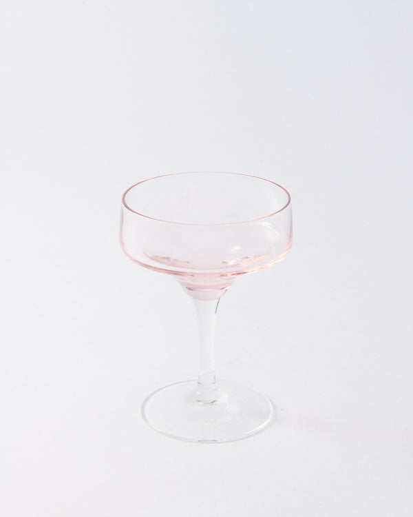 1970s Japanese Baby Pink Coupe Glass