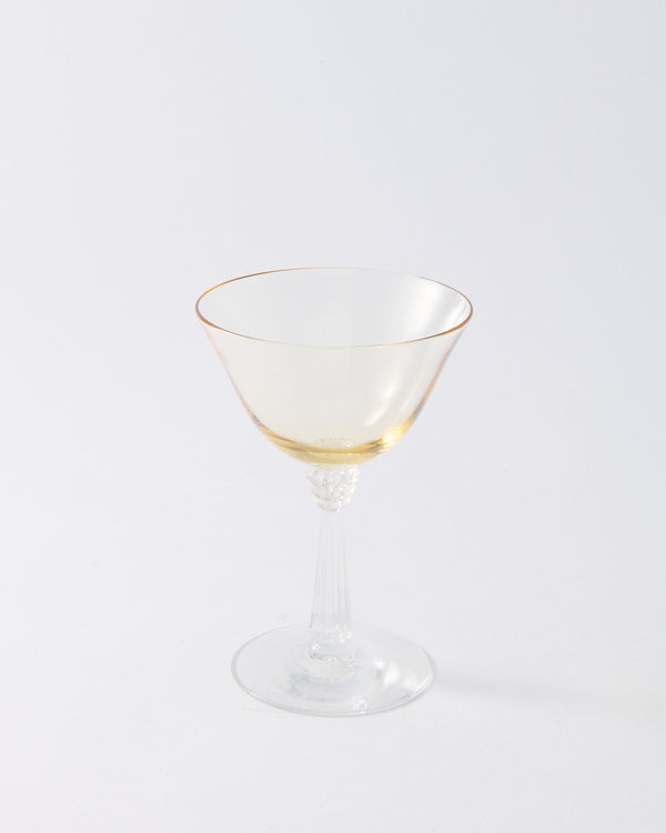 1930s American Topaz Starburst Stem Cocktail Glass