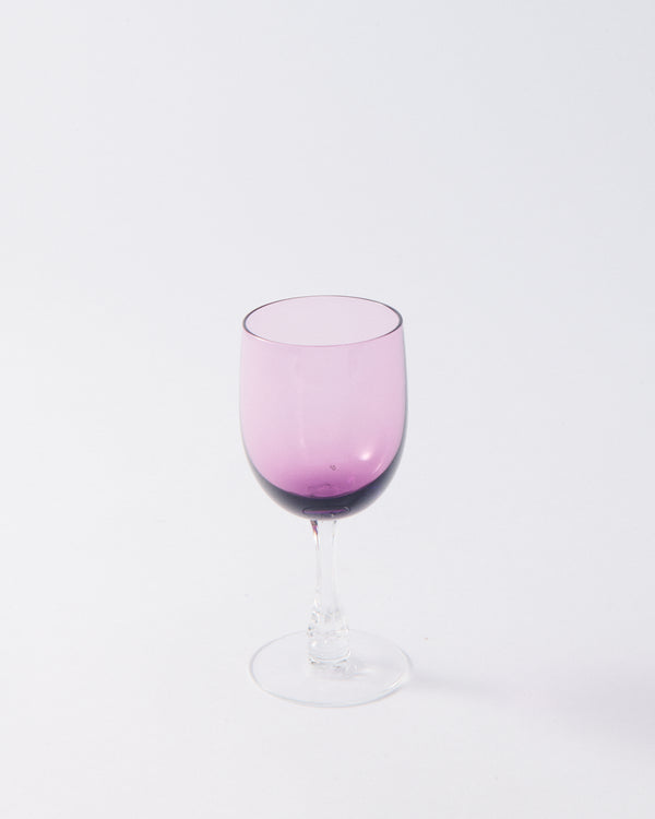 1950s American Violet Faceted Stem Petite Wine Glass