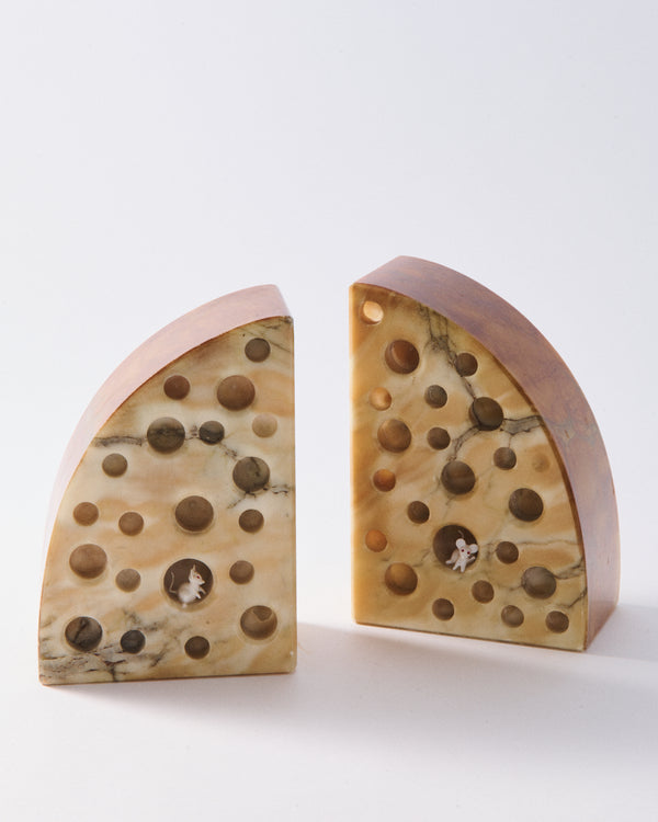 Italian Alabaster Cheese Bookends