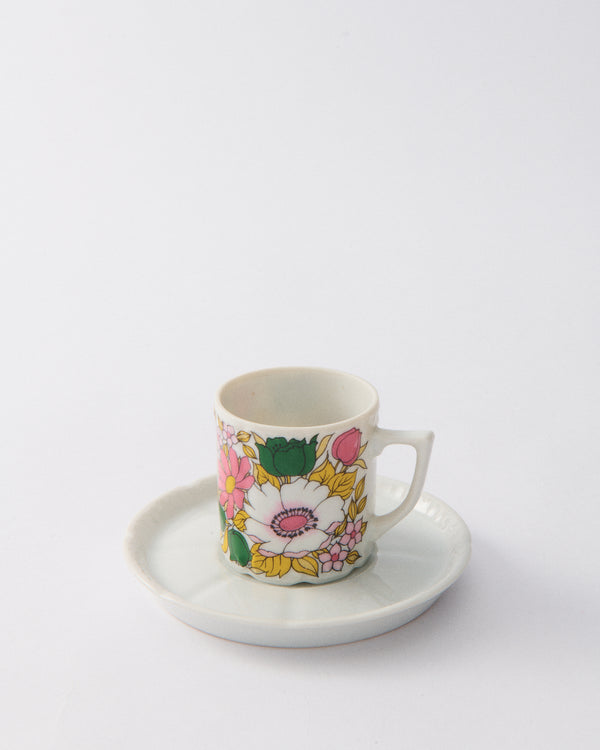 Japanese Flower Demitasse Cup & Saucer