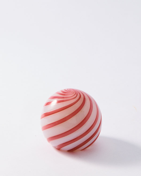 1960s Murano Raspberry Red Swirl Paperweight