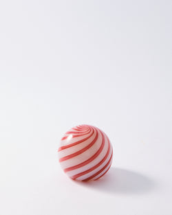 1960s Murano Raspberry Red Swirl Paperweight